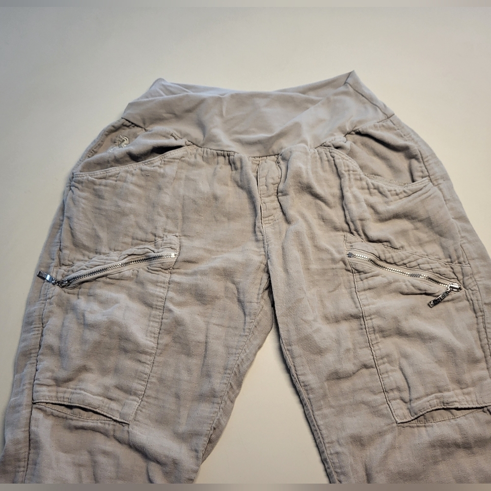 European Culture Capri Pants Cream Beige Size S - Picture 4 of 14